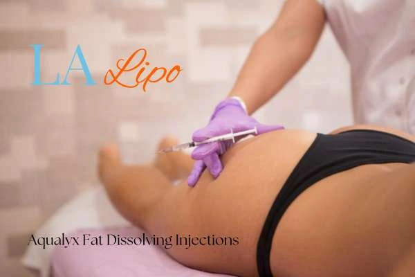 Woman having fat dissolving injections Stonebridge on thighs