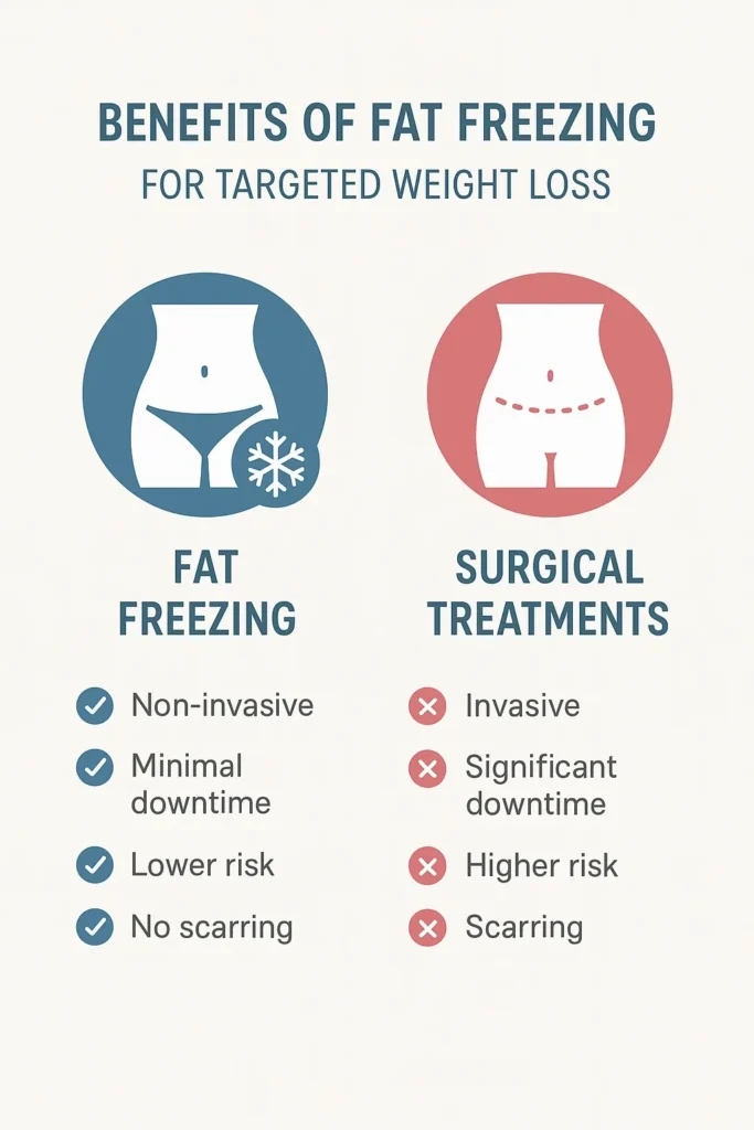 graphic showing the benefits of fat freezing Stonebridge