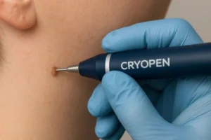Person receiving skin tag removal Stonebridge